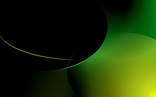black, green, and lime-green digital wallpaper