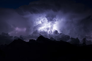 thunderstorm coated of clouds HD wallpaper