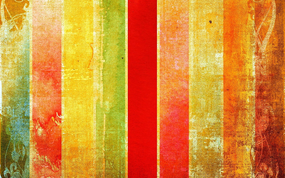 red, yellow green and orange painting HD wallpaper