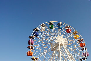 low-angle view of Ferris wheel HD wallpaper