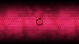round red logo, window, Aperture Laboratories HD wallpaper