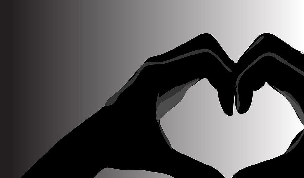 hand heart gesture HD wallpaper