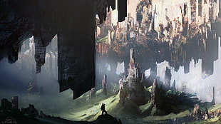 man standing near rock formation digital wallpaper, video games, Halo 4