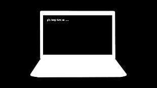 white laptop computer illustration, computer, simple background