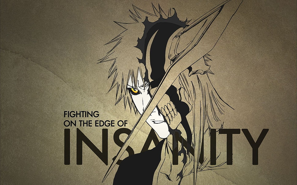 Bleach Kurosaki Ichigo Fighting on the Edge of Insanity wallpaper, Bleach, anime, Kurosaki Ichigo HD wallpaper