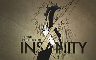 Bleach Kurosaki Ichigo Fighting on the Edge of Insanity wallpaper, Bleach, anime, Kurosaki Ichigo