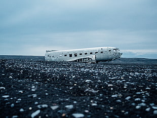 white and black metal tool, wreck, aircraft, Douglas DC-3