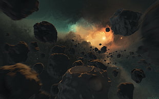 asteroids digital wallpaper, asteroid, space, universe