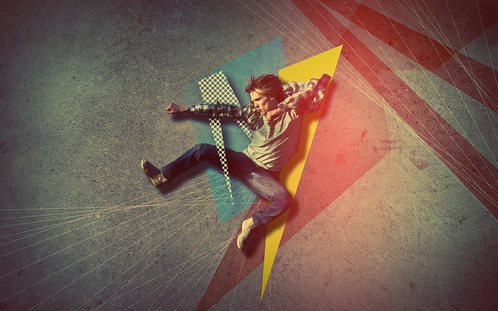 Guy,  Jump,  Light,  Bright HD wallpaper