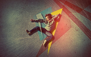 Guy,  Jump,  Light,  Bright HD wallpaper