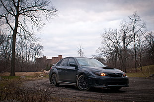 black sedan, car, Subaru, rally cars HD wallpaper