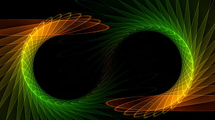 green and orange wallpaper, abstract, fractal