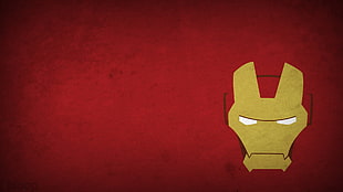 Iron Man illustration wallpaper, Iron Man, minimalism, Blo0p, red background