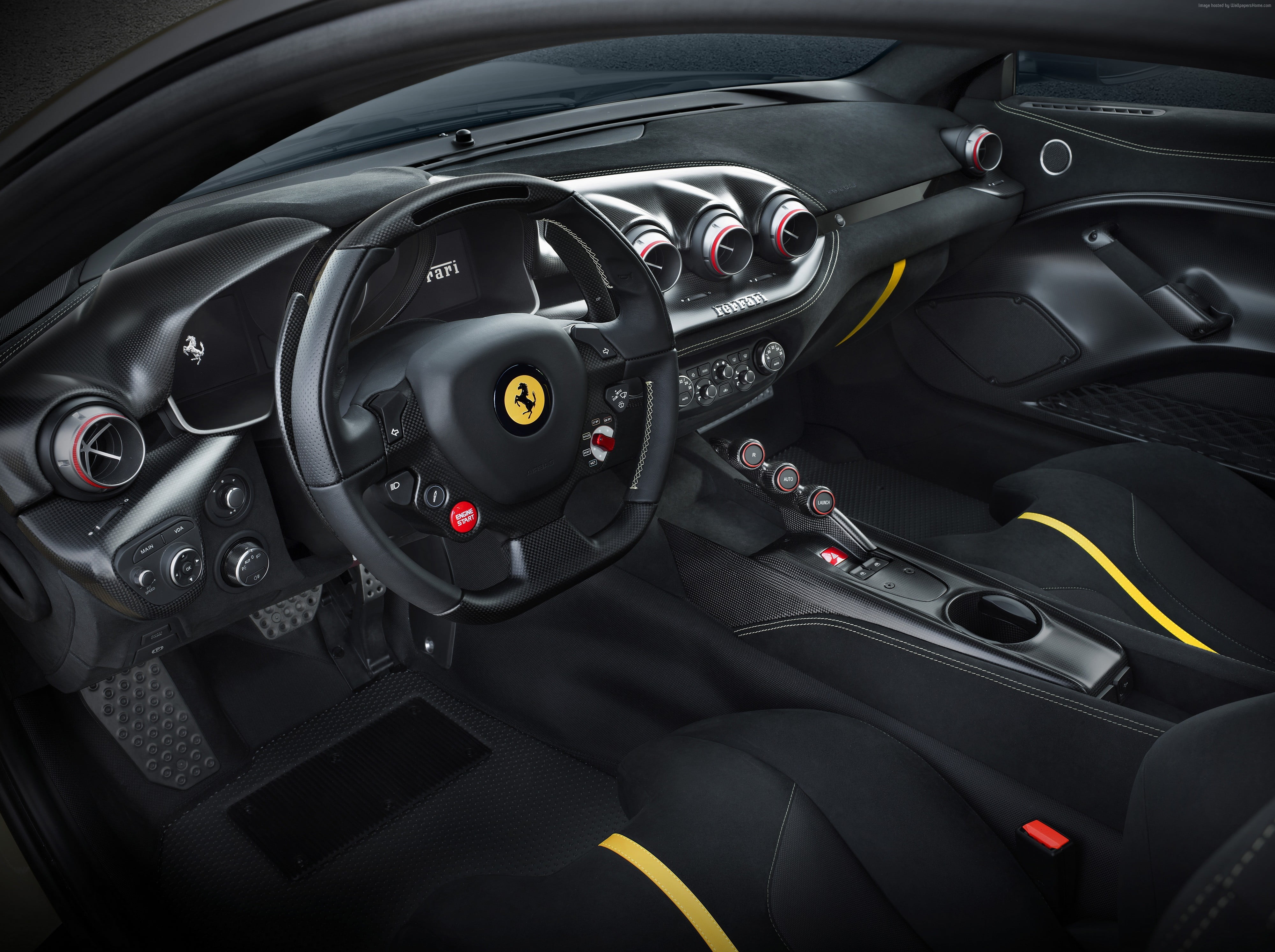 Black Ferrari Interior Hd Wallpaper Wallpaper Flare