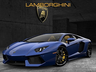 blue Lamborghini veneno HD wallpaper