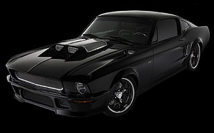black sports coupe, car
