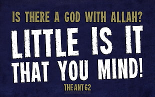 is there a God with Allah? little is it that you mind text, Islam, God, Allah, ants