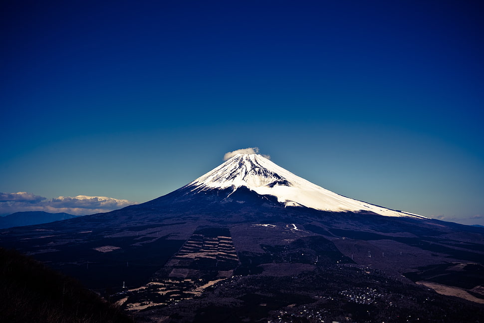 photo of snow-covered mountain, mountains, Mount Fuji, volcano HD wallpaper