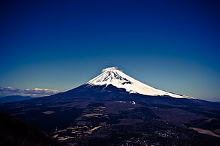 photo of snow-covered mountain, mountains, Mount Fuji, volcano