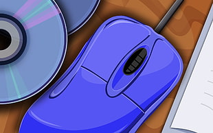 animated of blue corded computer mouse