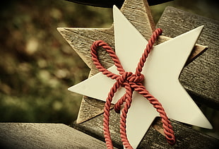 white and brown wooden star decor