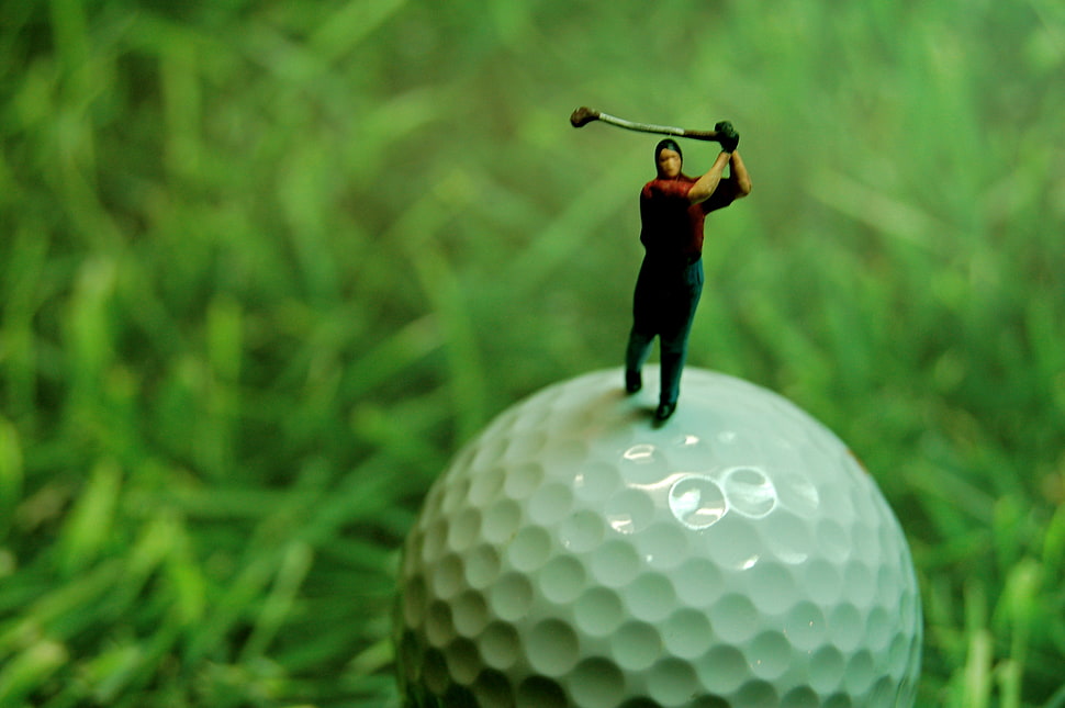 macro shot photography of golf player HD wallpaper