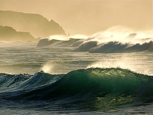 selective photography of sea waves