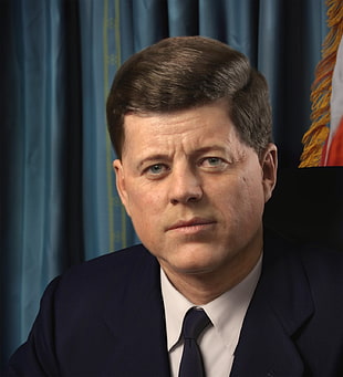 John F. Kennedy, men, face, portrait, CGI HD wallpaper