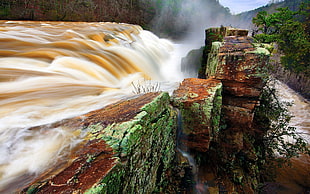 landscape photography of waterfalls HD wallpaper