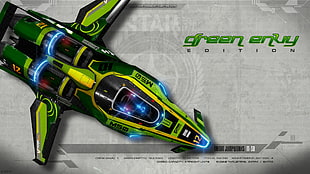 green and yellow Green Envy illustration, Star Citizen, Origin M-50, racing