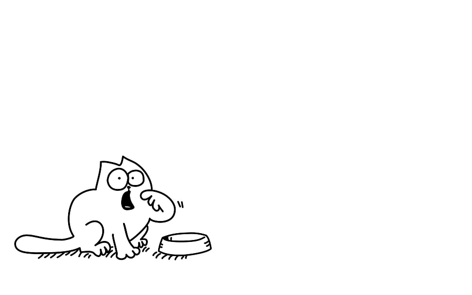 cat illustration, Simon's Cat, comics, cat, simple background HD wallpaper