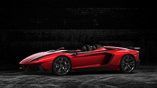 red coupe, Lamborghini Aventador, Lamborghini Aventador J, car, vehicle