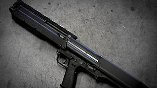 black semi-automatic pistol, ksg-12, shotgun