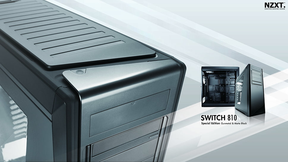 gray and black computer tower, NZXT, computer, technology HD wallpaper