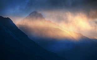 mountain, landscape, nature, evening, sunlight HD wallpaper