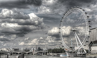 London Eye, England, London, London Eye, HDR, selective coloring HD wallpaper