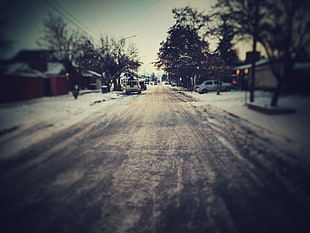 brown asphalt road, cityscape, street, city, ice