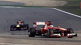 red racing car, Fernando Alonso, Ferrari, Formula 1, Scuderia Ferrari HD wallpaper