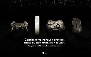 black Sony PS3 controller and black Xbox One controller, humor, video games, PlayStation 3, Xbox 360 HD wallpaper