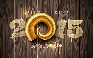 2015 year of the sheep illustration, anime, Christmas, New Year, sheep HD wallpaper