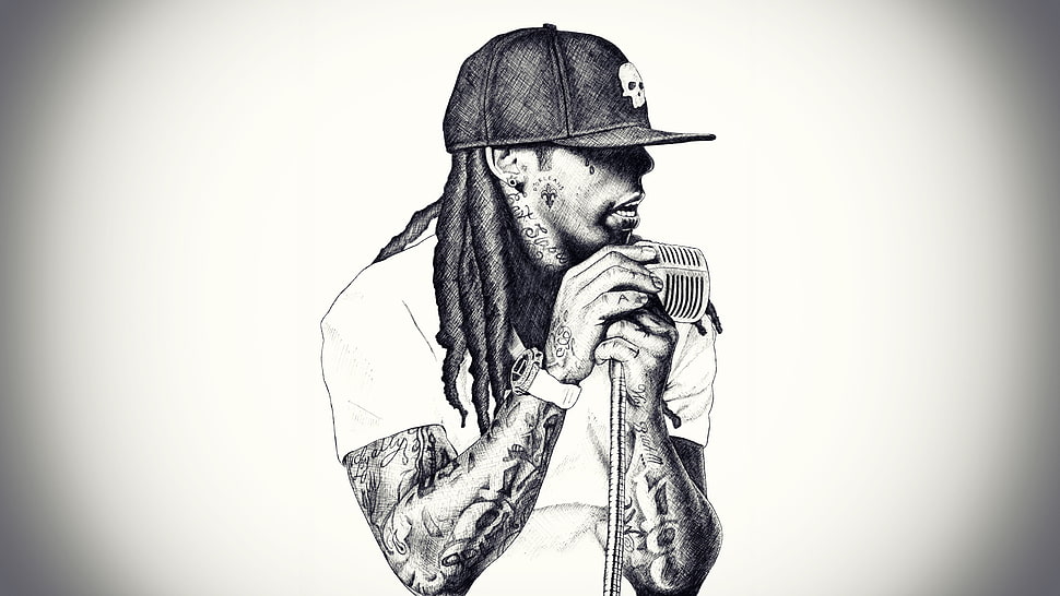 man in cap holding microphone HD wallpaper