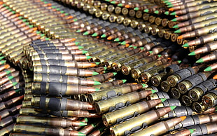 gold-black-and-green gun bullets lot