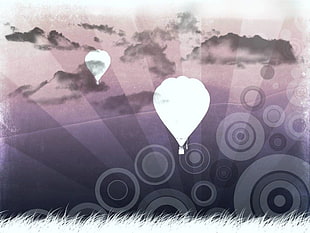 hot air balloon illustration, artwork, hot air balloons, circle