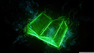 green book on fire HD wallpaper, books, green