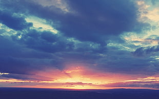 blue and white clouds during dust HD wallpaper