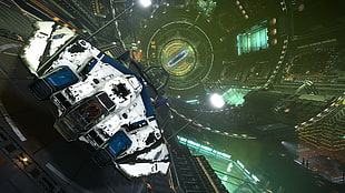 white and blue spaceship illustration, Elite: Dangerous, E:D, space, Space Simulator