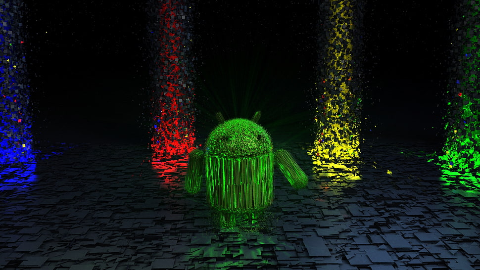 green android robot illustration HD wallpaper