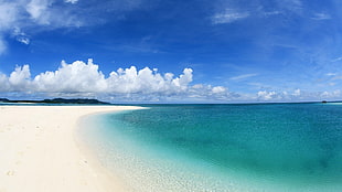 blue sea, beach, sky, sea HD wallpaper