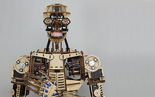 brass-colored robot