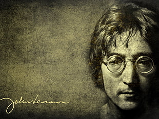 John Lennon poster with signature HD wallpaper